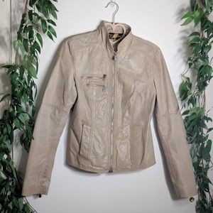 Laundry by Shelli Segal Real Leather Moto Jacket